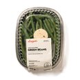 Longo's garlic buttered green beans in a refrigerated ready-to-heat meal tray with herb butter topping.